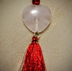 Rose Quartz heart pendant necklace